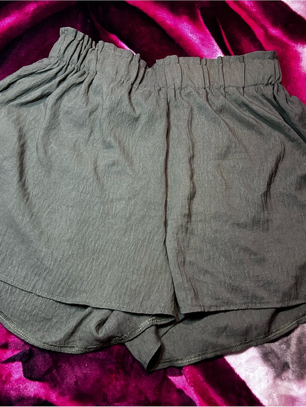 SHEIN Dark Gray Elastic-Waist Athletic Shorts